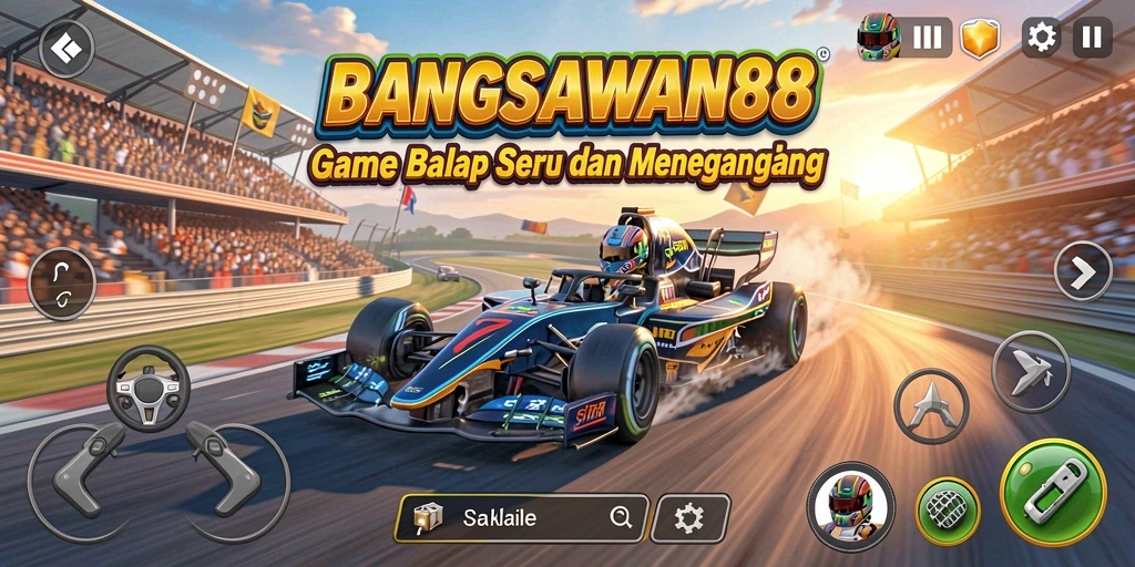 Menampilkan gameplay balap yang seru di BANGSAWAN88.