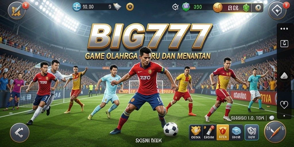 Tampilan gameplay utama BIG777 yang menampilkan aksi olahraga seru.