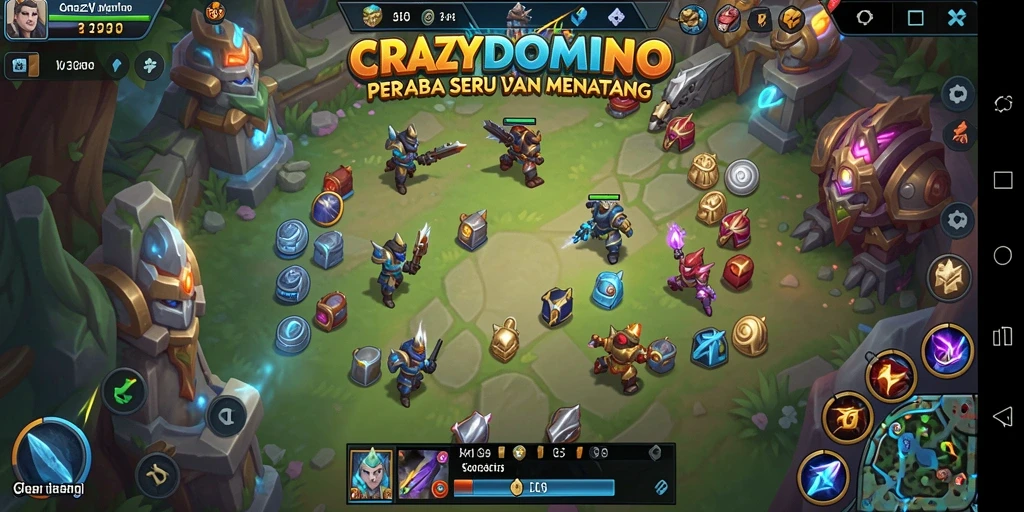 Tampilan seru gameplay MOBA di CRAZYDOMINO.