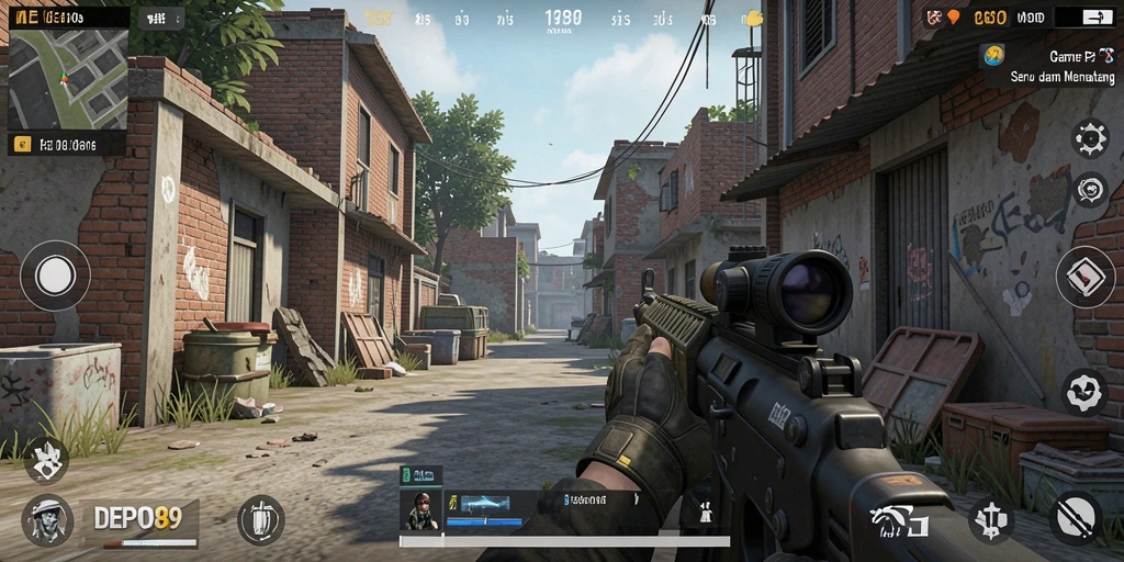 Tampilan gameplay DEPO89 dengan aksi tembak-menembak intens.