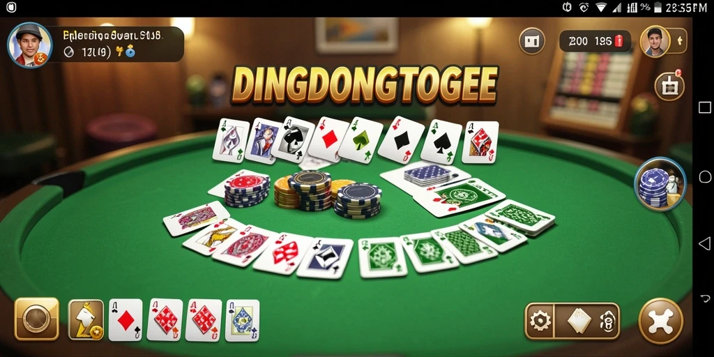 Screenshot gameplay DINGDONGTOGEL menampilkan aksi seru permainan Gaple.
