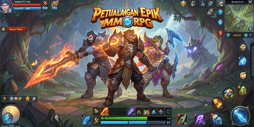 Tampilan gameplay GOGO77 dengan pertarungan epik dan dunia yang luas.