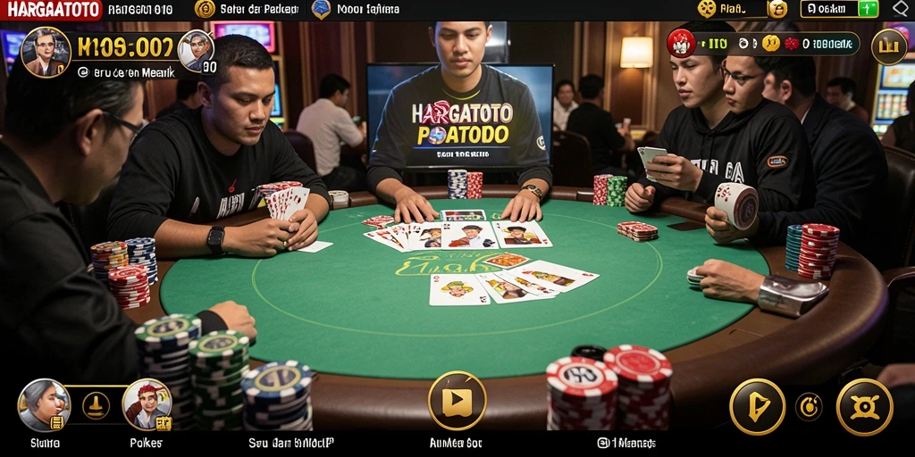 Screenshot gameplay HARGATOTO menampilkan keseruan permainan poker.