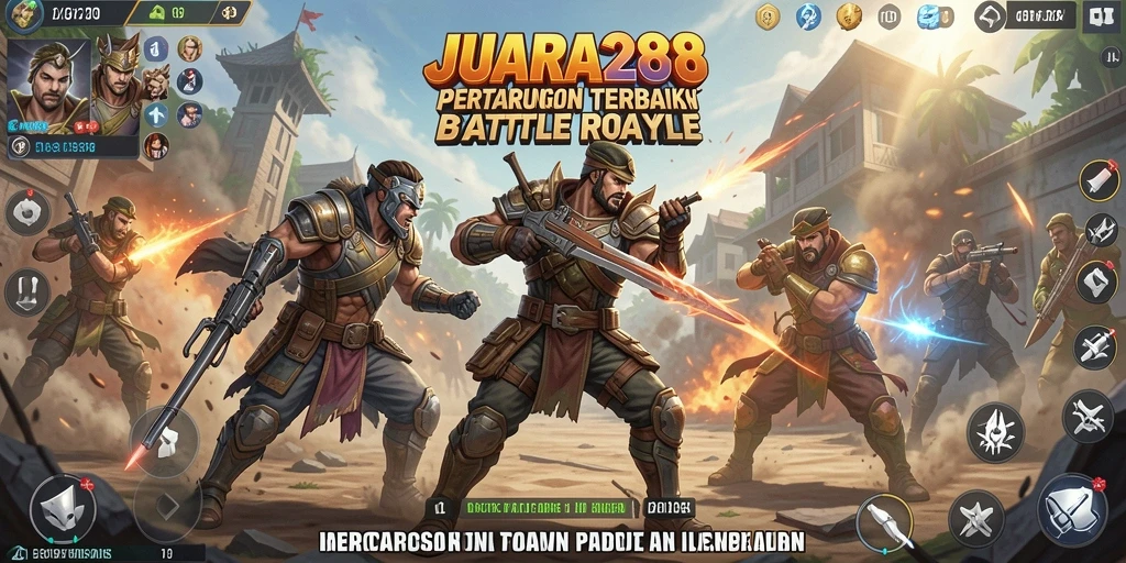 Tampilan mendebarkan dari pertarungan dalam game Battle Royale JUARA288.
