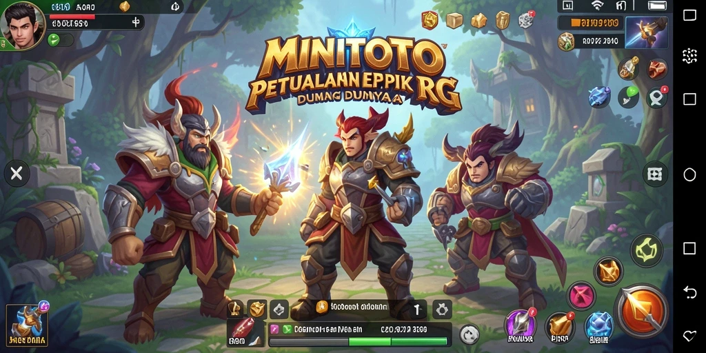 Tampilan gameplay seru dari MINITOTO dalam suasana RPG.