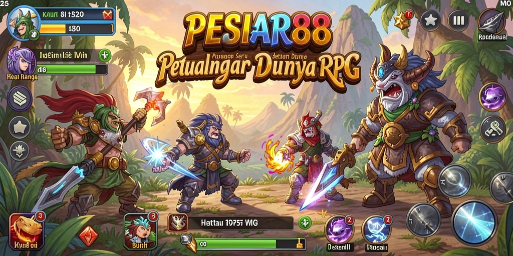 Gameplay PESIAR88 yang mendebarkan dengan pertarungan seru dan karakter unik.