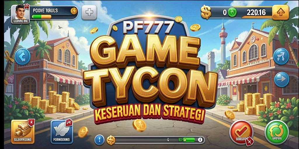 Tampilan gameplay PF777 yang seru dan penuh strategi dalam mengelola bisnis.