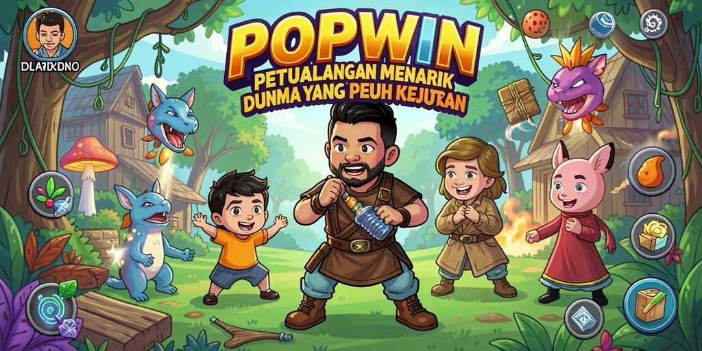 Tampilan gameplay POPWIN yang menampilkan petualangan seru.