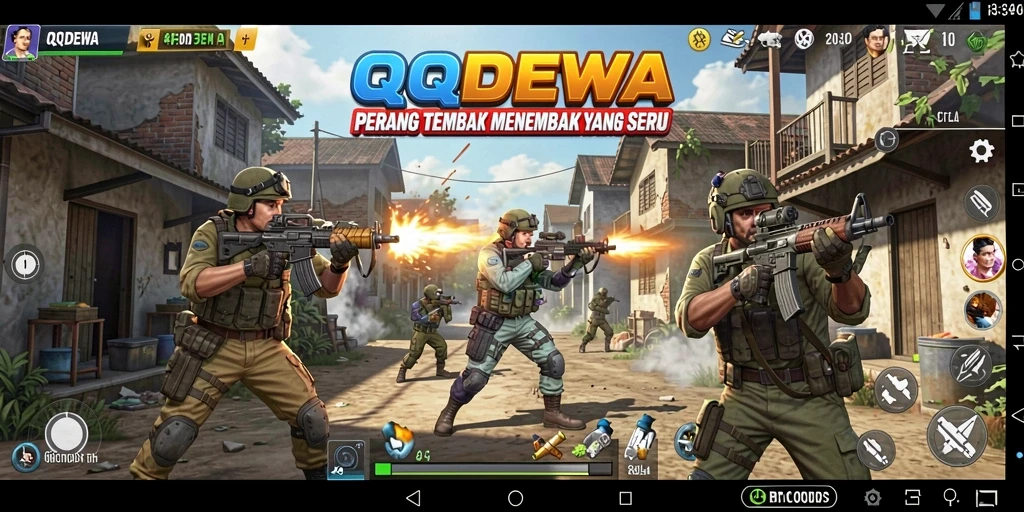 Gameplay seru dalam QQDEWA dengan aksi FPS intens.