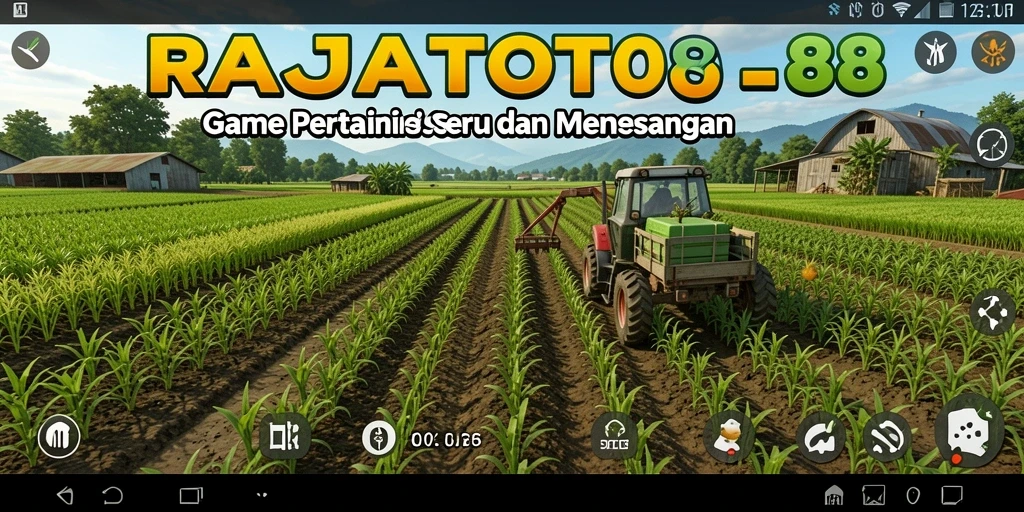 Tangkapan layar gameplay RAJATOTO88 yang menampilkan ladang hijau yang subur.