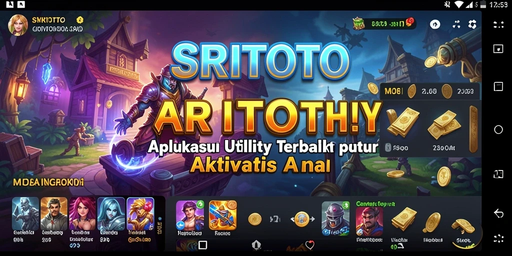 Tampilan utama SRITOTO yang menunjukkan fitur-fitur utility.