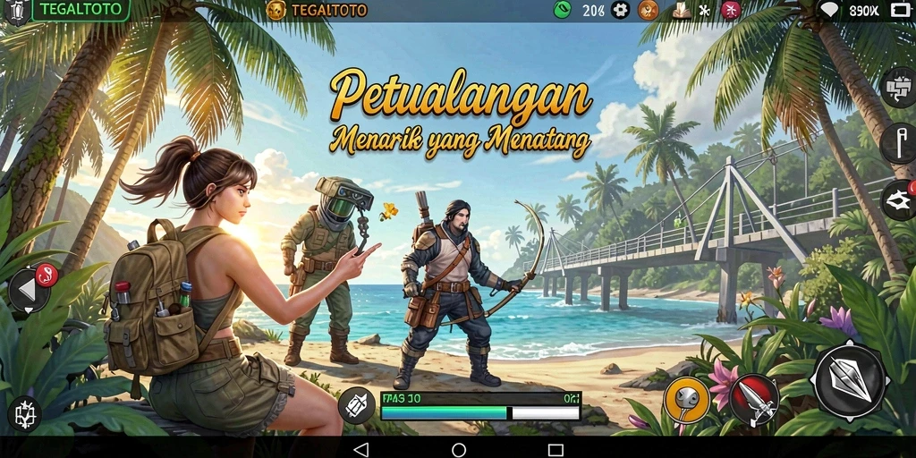 Screenshot gameplay TEGALTOTO yang menunjukkan eksplorasi petualangan yang menegangkan.