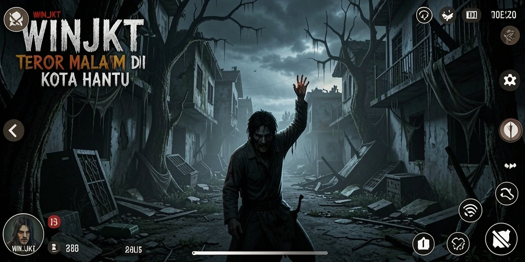 Screenshot permainan WINJKT menampilkan suasana mencekam yang intens.