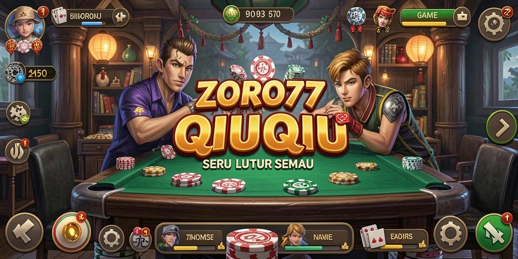 Gameplay seru QiuQiu di ZORO77 dengan teman-teman.